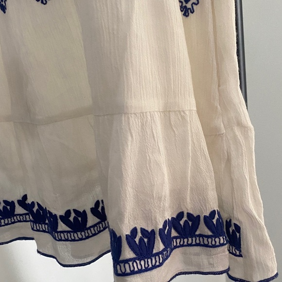 RAGA White and Blue Embroidered Mini Skirt - Picture 3 of 10